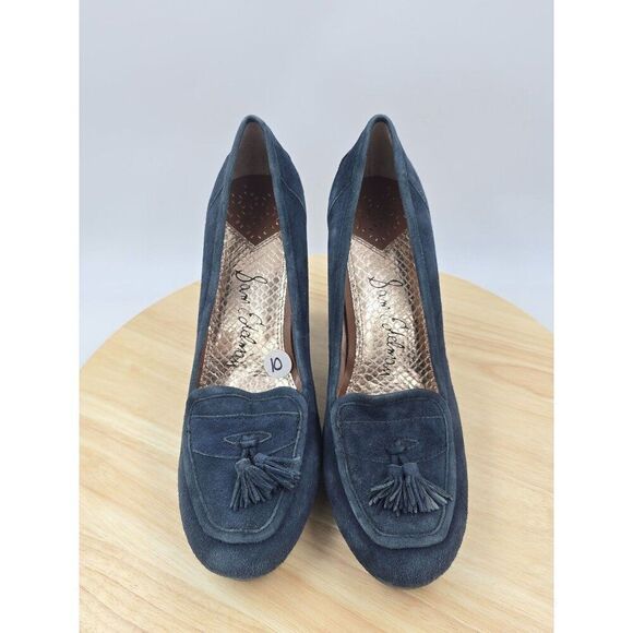 Sam Edelman Navy Blue Suede Leather High Heel Pumps, US Women's size 10M - Picture 1 of 9